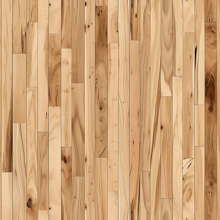 Hickory Wood Planks with Varied Grain and Knots seamless PBR texture preview