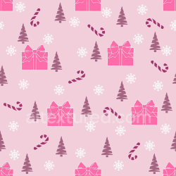 seamless Seamless 3D PBR Texture with Pink Christmas Gifts, Trees, and Candy Canes texture 8k free download PBR