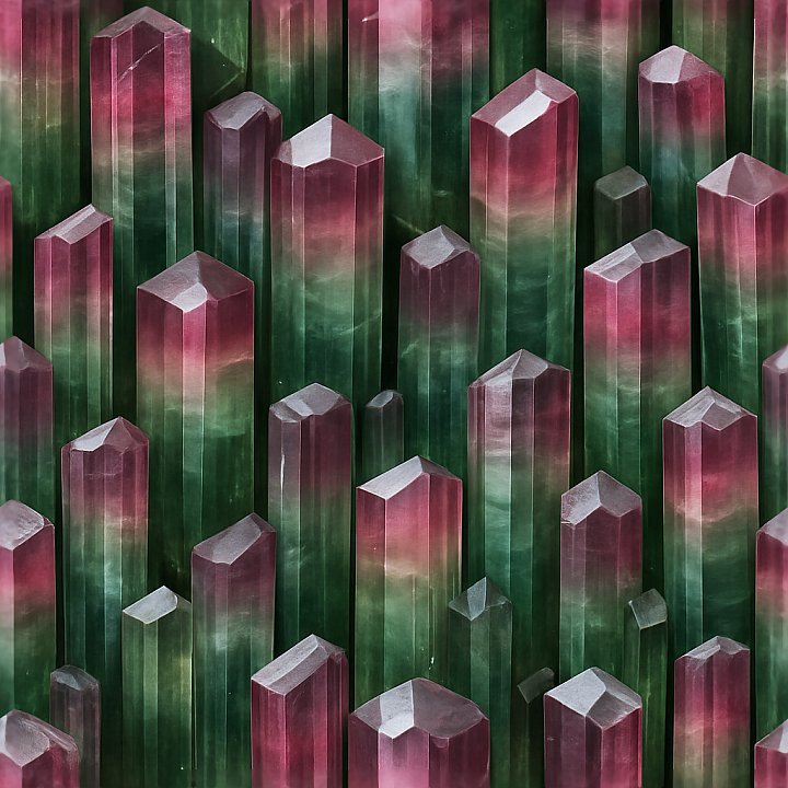 Tourmaline Hexagonal Crystal With Color Zoning And Crystal Transparency… seamless PBR texture preview