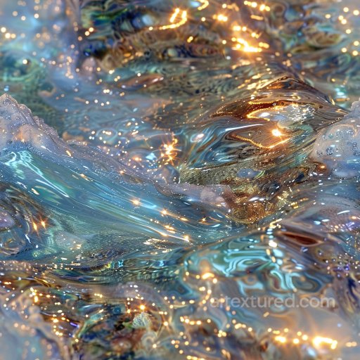 Seamless 3D PBR Texture of Glossy Liquid Surface with Light Speckles texture preview
