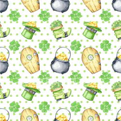 seamless Seamless 3D PBR Texture Featuring Watercolor St Patrick Symbols and Patterns texture 8k free download PBR