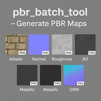 Generate PBR Maps from Seamless PNG Textures with pbr_batch_tool