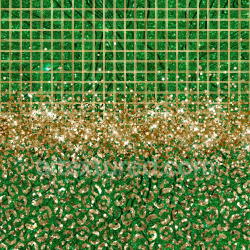 seamless Seamless 3D PBR Green Glitter Fabric Texture with Gold Grid and Leopard Pattern texture 8k free download PBR