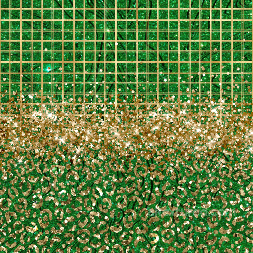 Green Glitter Fabric Texture with Gold Grid and Leopard Pattern seamless St patrick PBR texture