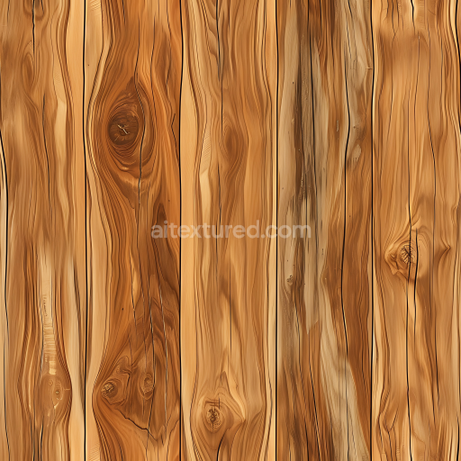 Seamless 3D Rustic Pine Wood Planks PBR Texture with Knots and Grain Detail