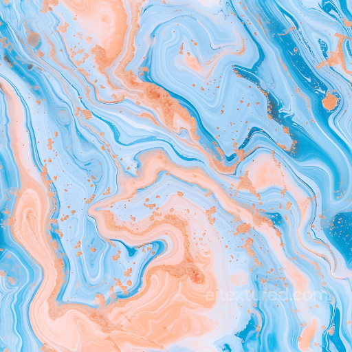 Seamless Baby Blue and Peach Marble PBR Texture with Fluid Veins and Metallic Speckles seamless Marble PBR texture