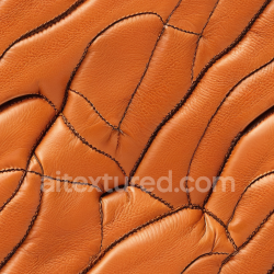 seamless Seamless 3D PBR texture of stitched orange-brown pebbled leather upholstery texture 8k free download PBR