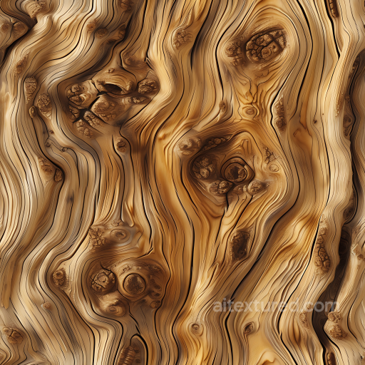 Knotted Pine Wood Texture with Complex Grain Detail seamless Wood PBR texture