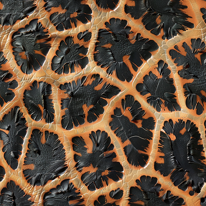 Of Cracked Distressed Black And Brown Leather With Rough Raised Grain seamless PBR texture preview