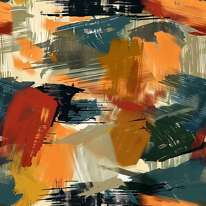Abstract Brushstroke Camouflage with Warm Earth Tones seamless PBR texture preview