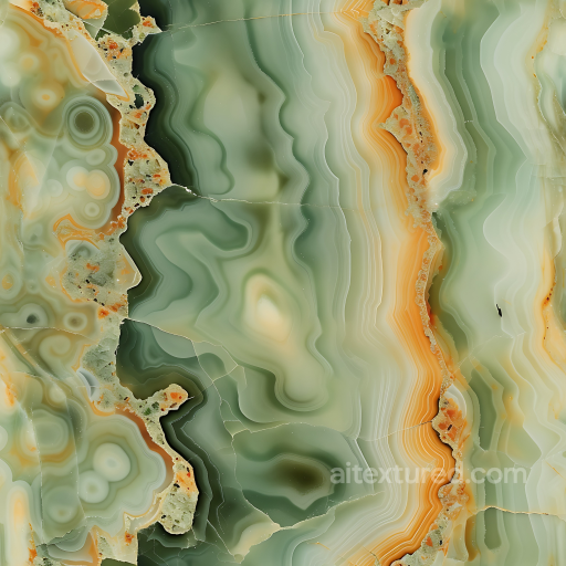 Green Onyx Marble PBR Texture Featuring Organic Layered Veins and Polished Finish seamless Marble PBR texture