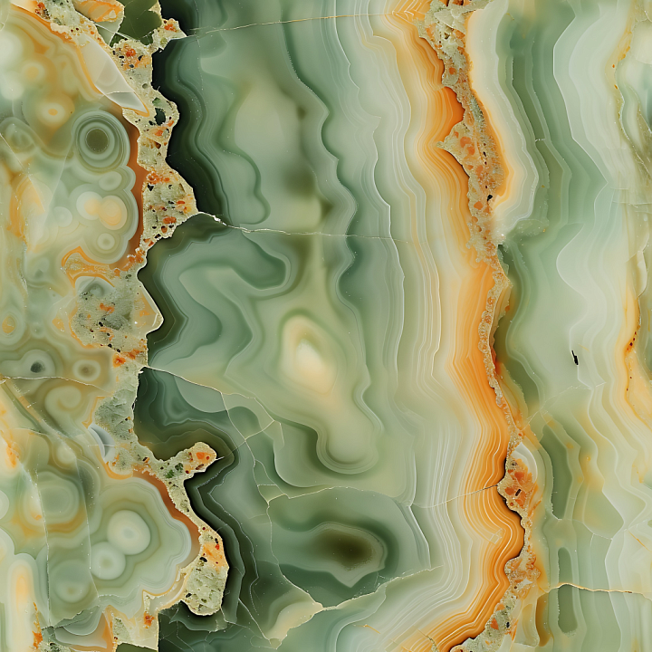Green Onyx Marble Featuring Organic Layered Veins and Polished Finish seamless PBR texture preview