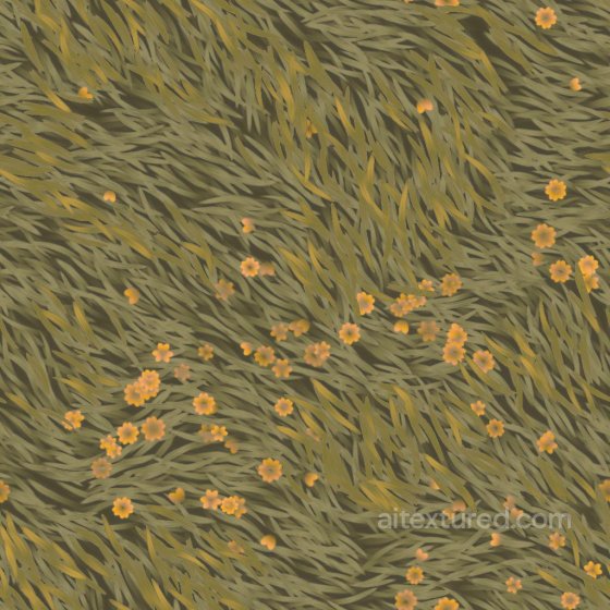 Stylized Meadow Grass Texture | Free PBR Ground surface texture preview
