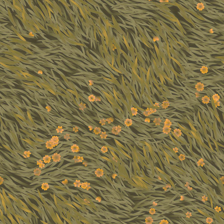 Stylized Meadow Grass seamless PBR texture preview