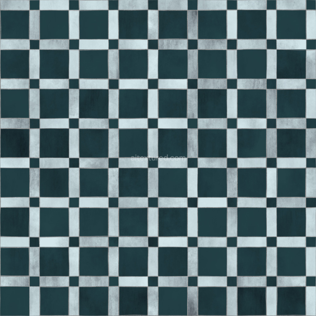 Seamless PBR tiles texture in blue and gray pattern