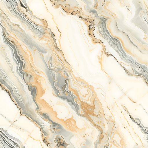 Seamless 3D Ivory and Champagne Marble PBR Texture with Fluid Vein Patterns