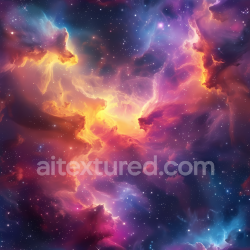 seamless Seamless 3D PBR Texture of a Vibrant Nebula with Glowing Cosmic Clouds and Starfield texture 8k free download PBR