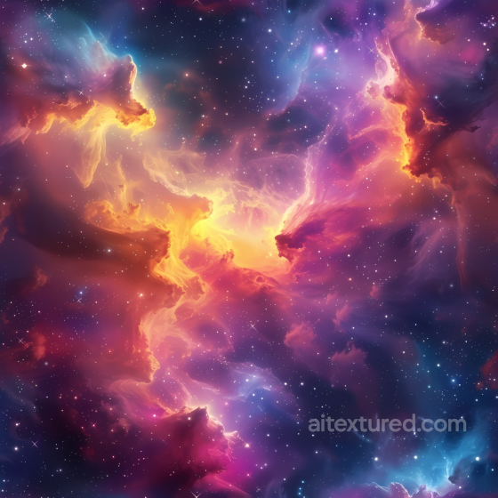 of a Vibrant Nebula with Glowing Cosmic Clouds and Starfield Star, space, planets texture preview