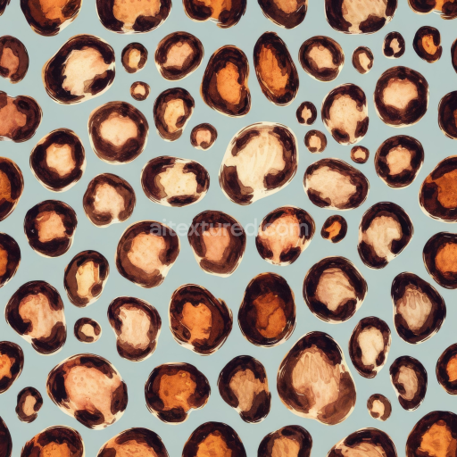 Seamless 3D PBR Painted Leopard Print Fabric Texture with Warm Earthy Spots