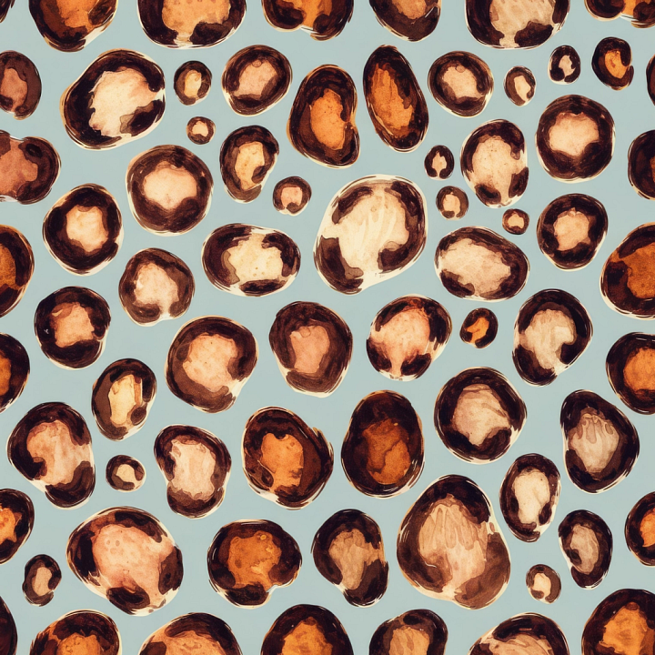 Painted Leopard Print Fabric with Warm Earthy Spots seamless PBR texture preview