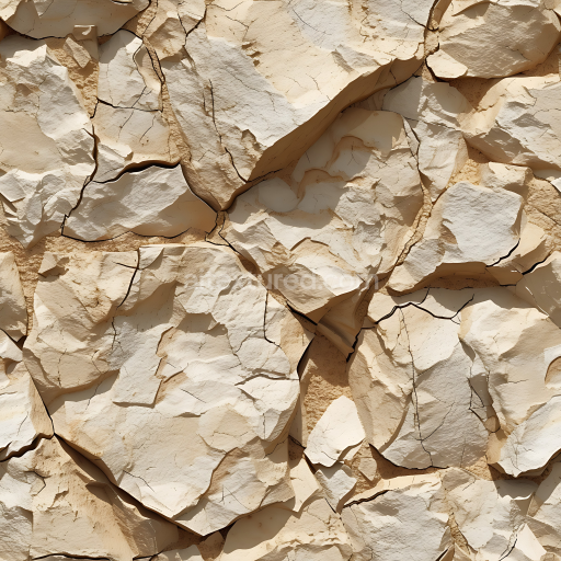 Seamless 3D PBR Cracked Clay Stone Ground Texture with Dry Earth Cracks