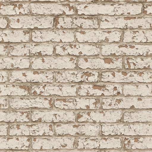 Painted Brick Wall With Weathered Brick And Peeling Paint Details seamless Wall PBR texture