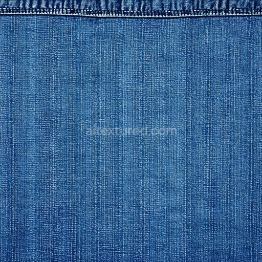 Seamless 3D cracked denim fabric PBR texture with detailed blue weave