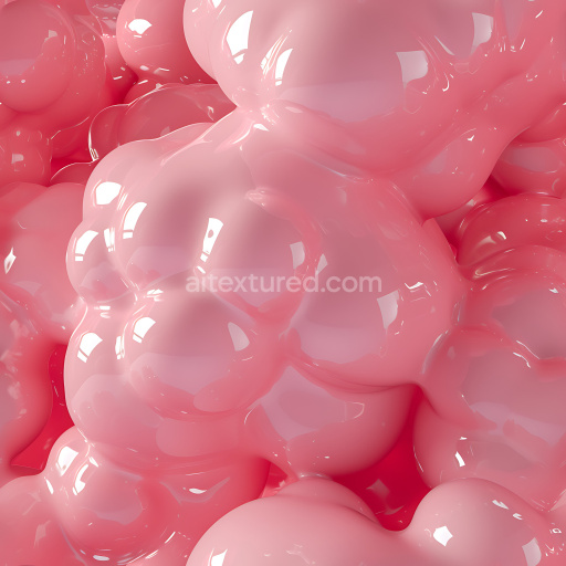 Seamless 3D Inflated Glossy Bubble PBR Texture in Soft Pink