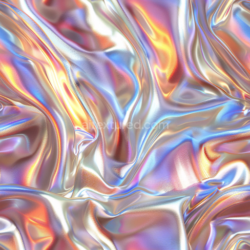 Seamless 3D PBR Texture of Iridescent Glossy Fabric with Soft Color Shifts