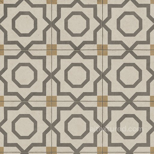 Encaustic Cement Tile Geometric Pattern seamless Ceramic-tile PBR texture