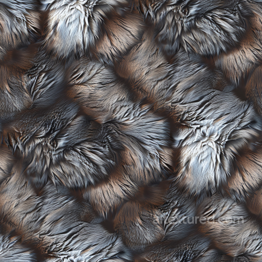textured gray fur leather PBR material with detailed fur grain and natural shading seamless Leather PBR texture