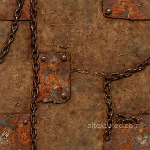 Worn Leather And Fabric Stains With Thread Pulls And Surface Rust Detailing seamless Decals PBR texture
