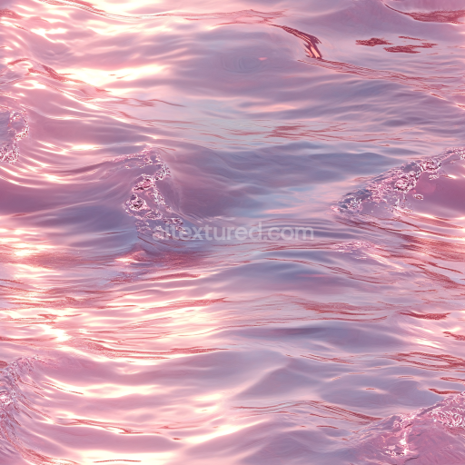 Seamless 3D Pink Water PBR Texture with Soft Reflective Waves and Glossy Highlights