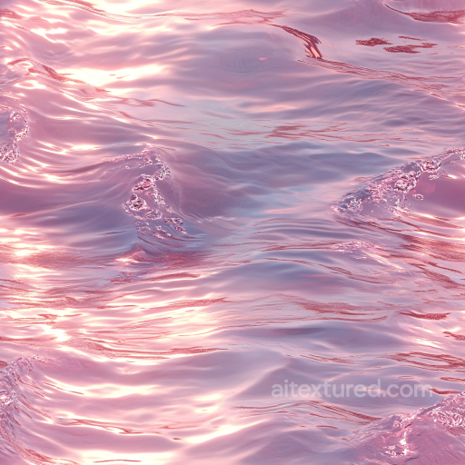 Pink Water PBR Texture with Soft Reflective Waves and Glossy Highlights seamless Water PBR texture