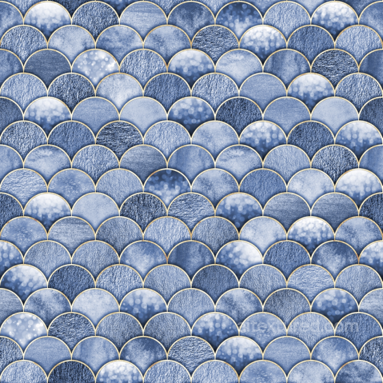 Blue Mermaid Scale Pattern Seamless Texture with Varied Surface Finishes Mermaid Scale texture preview
