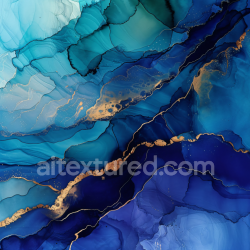 seamless Seamless 3D Alcohol Ink PBR Texture Featuring Deep Blue and Gold Fluid Swirls texture 8k free download PBR