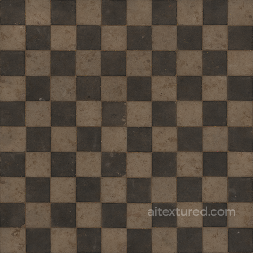 Checkered Pavement Tiles seamless Flooring PBR texture