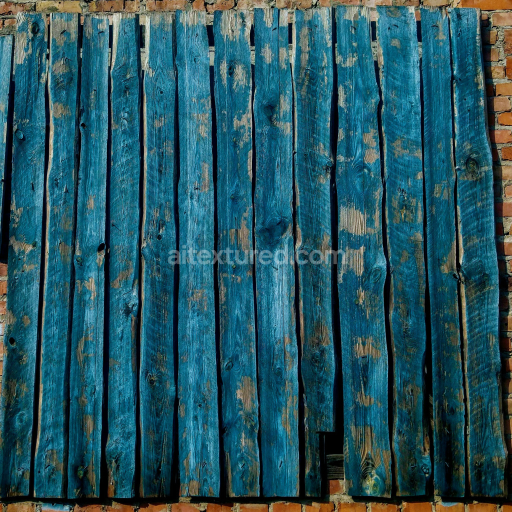 Weathered Blue Painted Wooden Planks Texture for 3D PBR Rendering