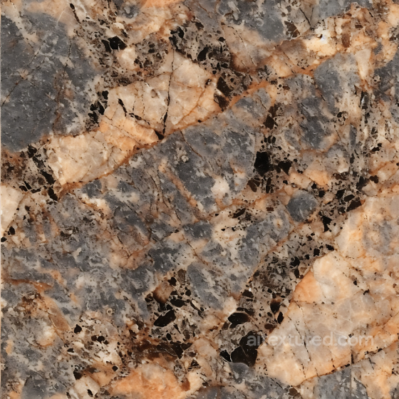 Granite Rock Texture Featuring Warm Orange and gray Veins Stone texture preview