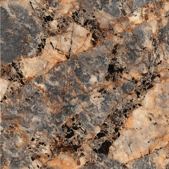 Granite Rock Featuring Warm Orange and gray Veins seamless PBR texture preview