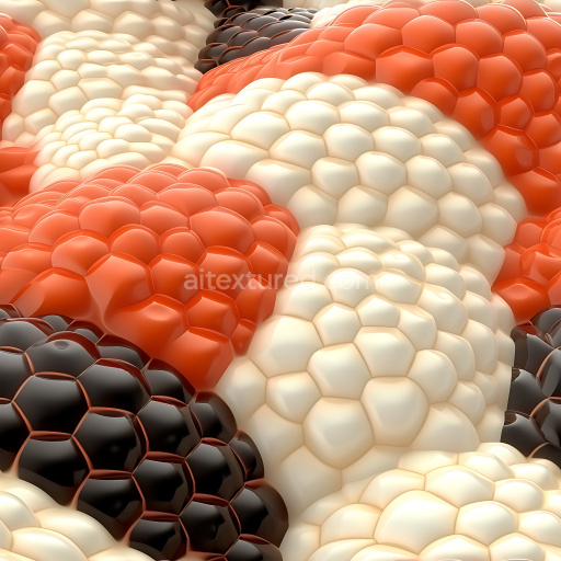 Seamless 3D PBR Cracked Resin Surface Texture with Multicolor Clustered Bubbles