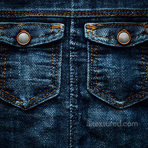 Worn Denim PBR Texture Featuring Distressed Stitching and Faded Blue Fabric seamless Denim jeans PBR texture