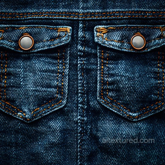 Worn Denim PBR Texture Featuring Distressed Stitching and Faded Blue Fabric Denim jeans texture preview