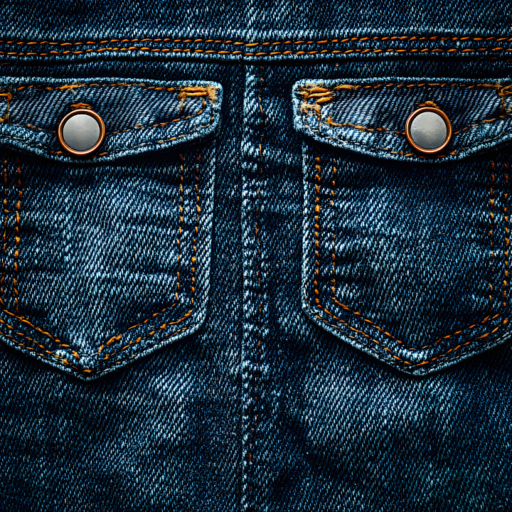 Worn Denim Featuring Distressed Stitching and Faded Blue Fabric seamless PBR texture preview