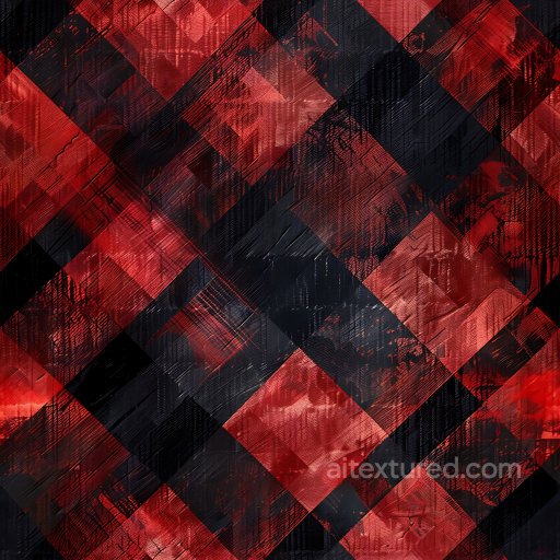 Seamless 3D PBR Red and Black Plaid Texture with Distressed Fabric Weave texture preview