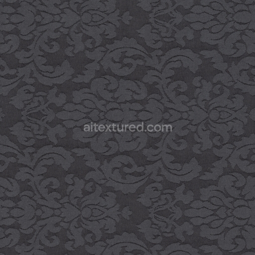 Floral Embossed Black — Textile Cloth Floral Cloth Floral Embossed — PBR seamless 3D texture