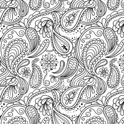 seamless Seamless 3D PBR Texture Featuring Black and White Floral Paisley Pattern texture 8k free download PBR