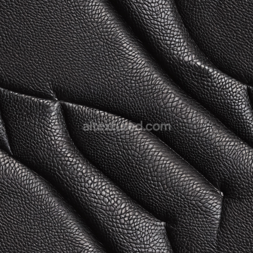 Seamless 3D Pebbled Black Leather PBR Texture with Detailed Grain and Soft Folds