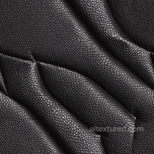 Pebbled Black Leather PBR Texture with Detailed Grain and Soft Folds seamless Leather PBR texture