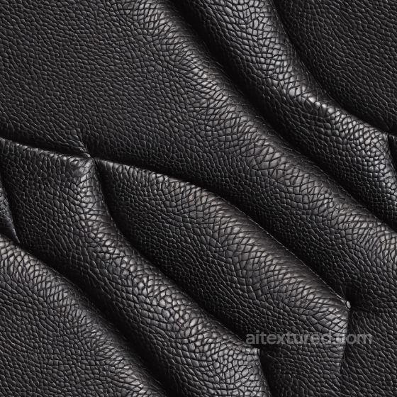 Pebbled Black Leather PBR Texture with Detailed Grain and Soft Folds Leather texture preview